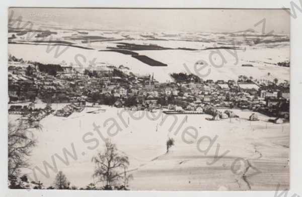  - Lomnice nad Popelkou (Semily), celkový pohled, sníh, zimní