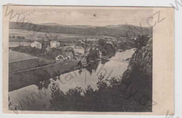  - Hvězdonice nad Sázavou (Benešov), řeka, částečný záběr města