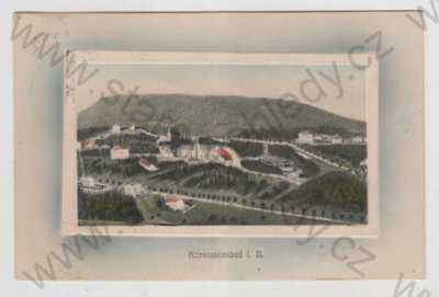  - Konstantinovy lázně (Konstantinbad), celkový pohled, kolorovaná, plastická karta