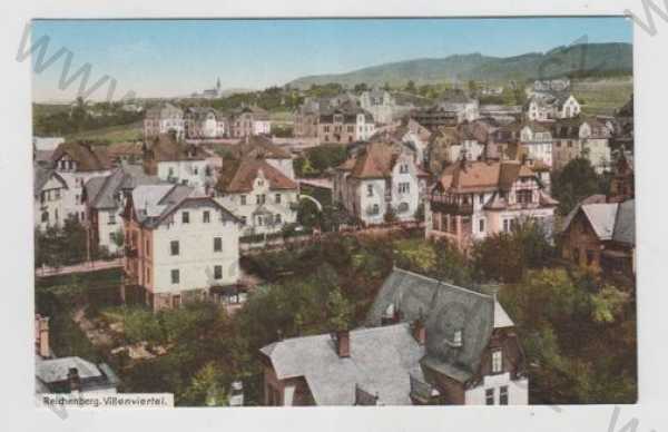  - Liberec (Reichenberg), částečný záběr města, kolorovaná