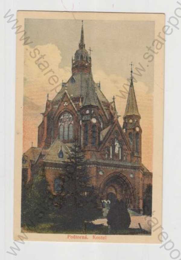  - Poštorná (Břeclav), kostel, kolorovaná