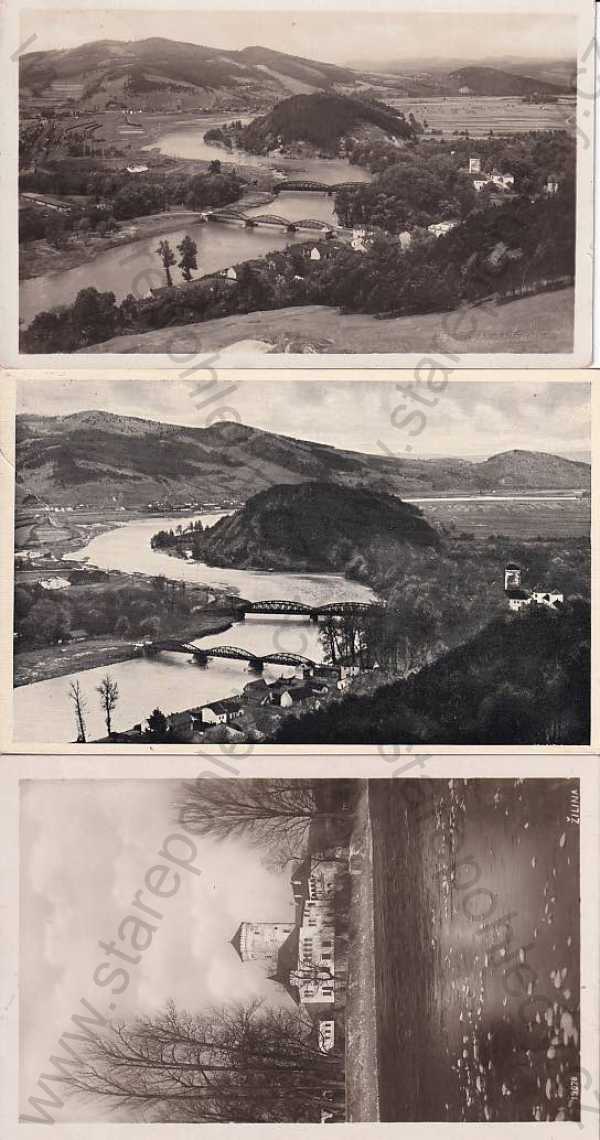  - 3x pohlednice: Žilina- Slovensko, celkový pohled, hrad