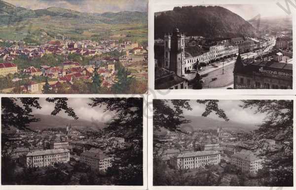  - 4x pohlednice: Bánská Bystrica - Slovensko, celkový pohled, hrad