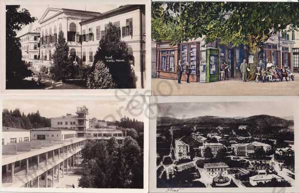  - 4x pohlednice: Sliač - Slovensko, celkový pohled, hotel, lázně