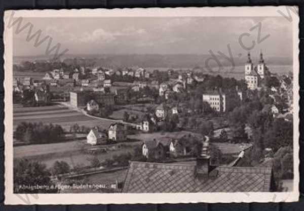 - Kynšperk nad Ohří (Königsberg a./Eger) Sokolov, pohled na město z výšky, kostel