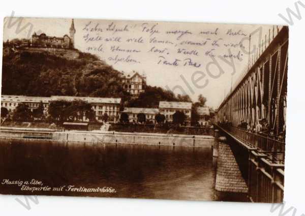  - Ústí n. Labem, částečný záběr města, železniční most
