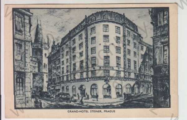  - Praha 1, Grand Hotel Steiner, litografie