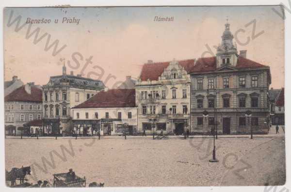 - Benešov - náměstí, kůň, kolorovaná