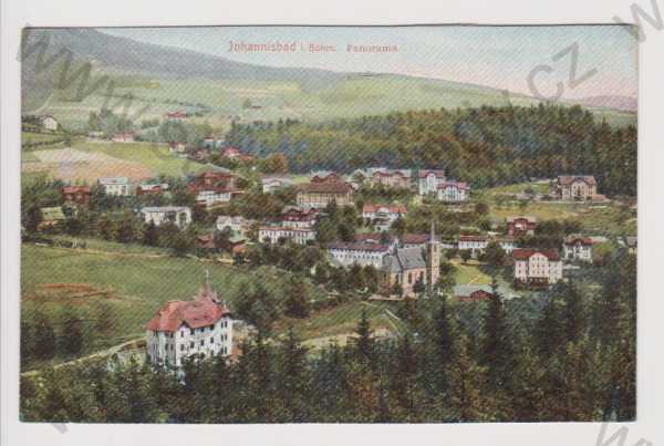  - Jánské Lázně (Johannisbad) - panorama, kolorovaná
