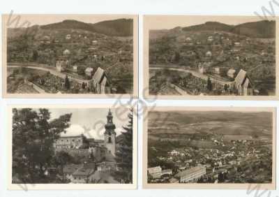  - 4x Banská Štiavnica, částečný záběr města, zámek, celkový pohled