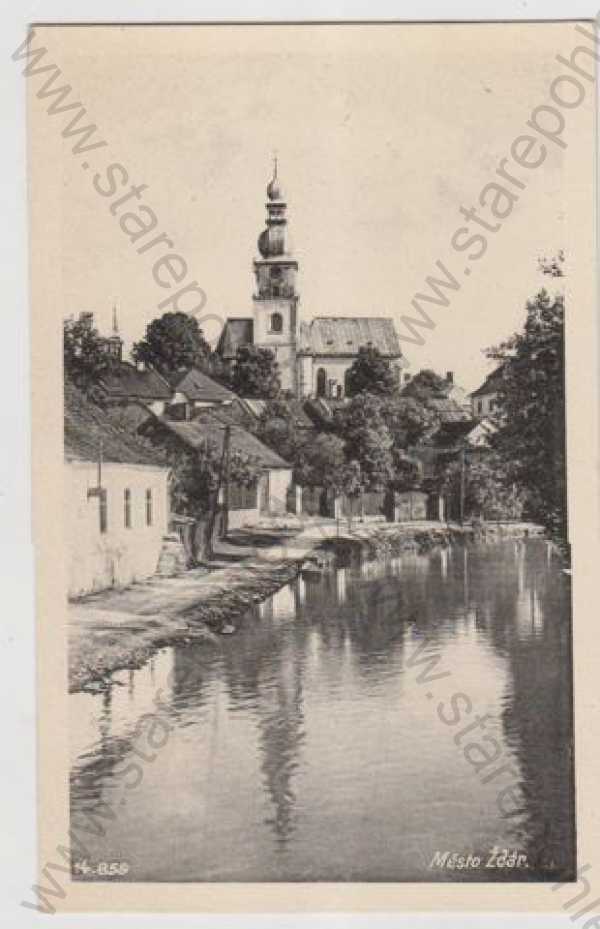  - Žďár (Mladá Boleslav), řeka, kostel, částečný záběr města