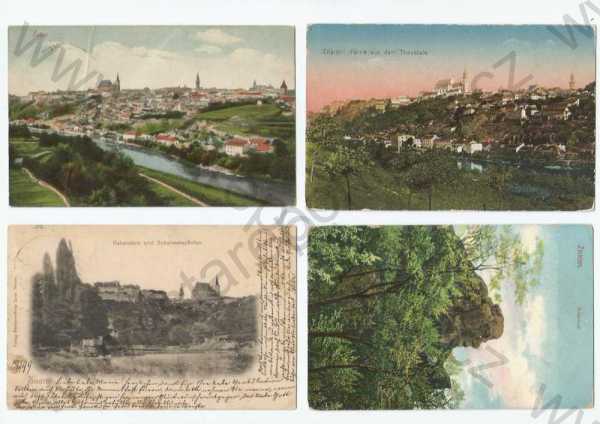  - 4x Znojmo, celkový pohled, částečný záběr města, Riesenkopf