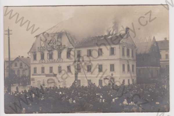  - Jiříkov (Georgswalde) - požár Hotel Stadtgericht 1907