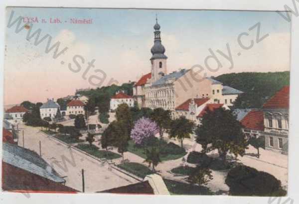  - Lysá nad Labem (Nymburk), náměstí, kolorovaná