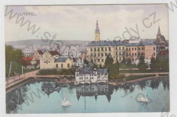  - Litovel (Olomouc), částečný záběr města, kolorovaná