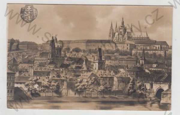  - Praha 1, Hradčany, litografie, Foto-fon