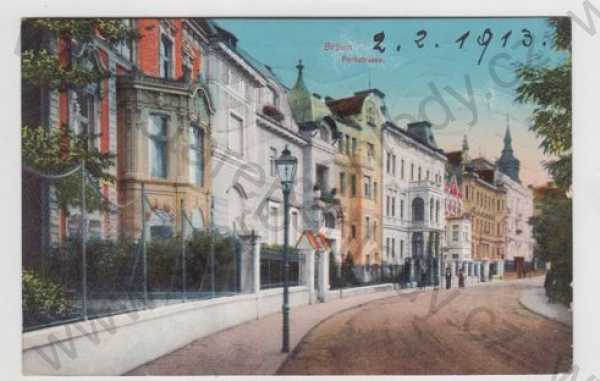  - Brno (Brünn), pohled ulicí, kolorovaná