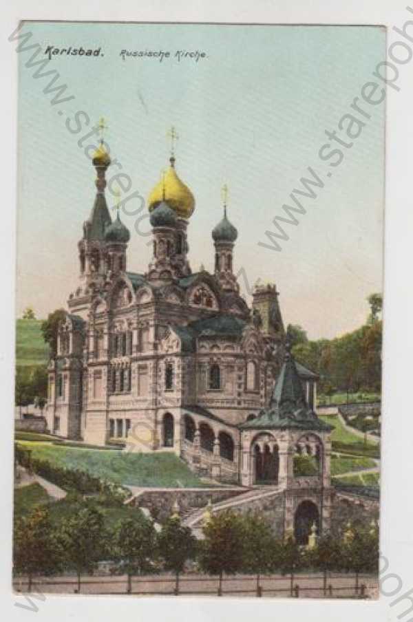  - Karlovy Vary (Karlsbad), kostel, kolorovaná