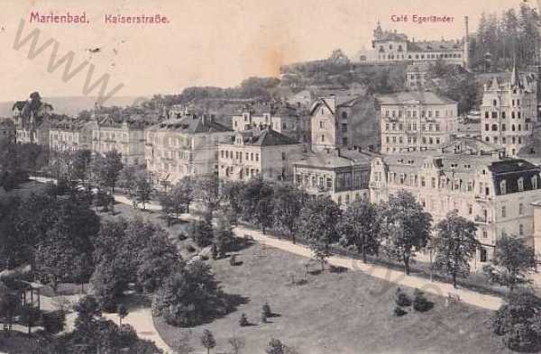  - Mariánské Lázně, Cheb, Kaiserstrasse, panorama, kavárna