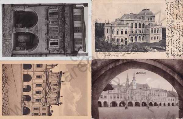 - 4x pohlednice: Litomyšl (Svitavy - Zwittau), náměstí, Smetanův dům