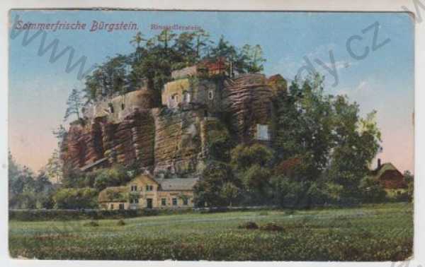  - Sloup v Čechách (Bürgstein) - Česká Lípa, hrad, kolorovaná