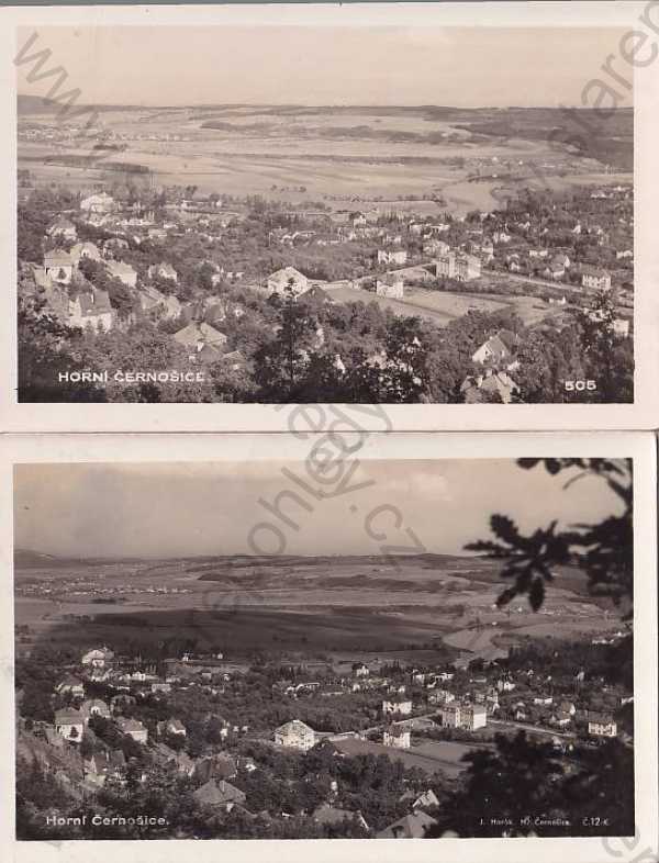  - 2x pohlednice: Černošice (Praha - západ), celkový pohled