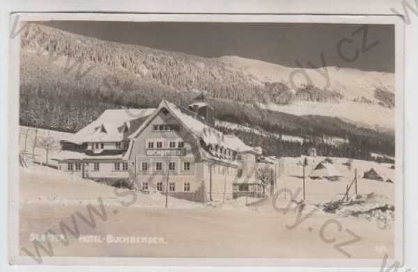  - Špindlerův Mlýn (Trutnov), Svatý Petr (St. Peter), hotel, Buchberger, sníh, zimní