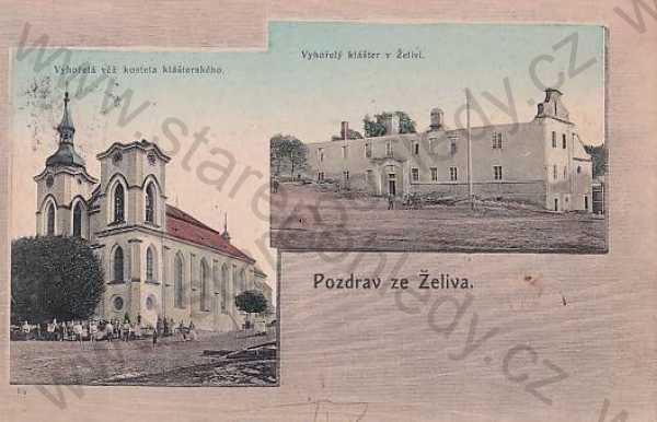  - Želiv (Pelhřimov), kostel, klášter, kolorovaná