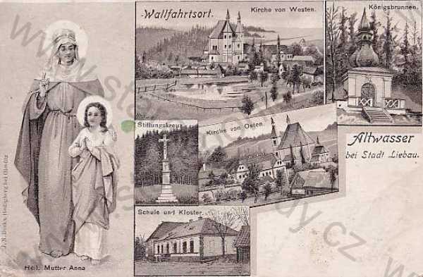  - Stará Voda (Olomouc - Olmütz),  kostel, kříž, kaple, škola, klášter, sv. Anna