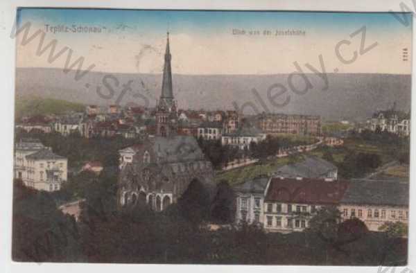  - Teplice (Teplitz), částečný záběr města, kolorovaná