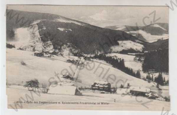  - Špindlerův mlýn (Spindelmühle) - Trutnov, zima, sníh, celkový pohled