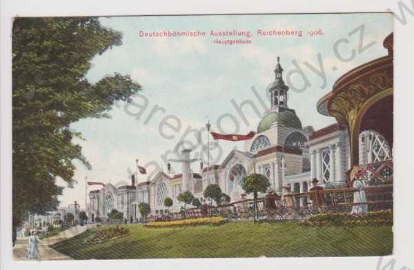  - Liberec - výstava 1906 - hlavní budova, kolorovaná