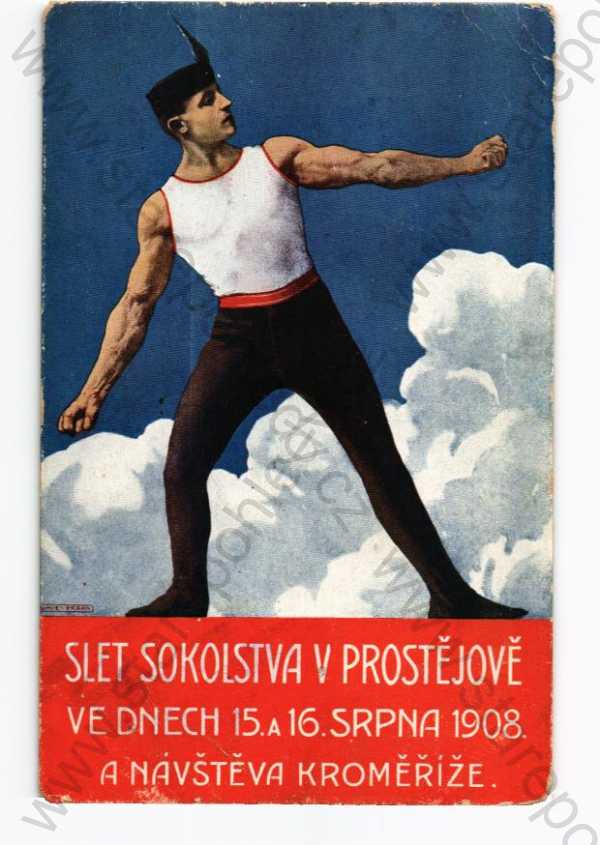  - Slet sokolstva v Prostějově, 1908, cvičenec