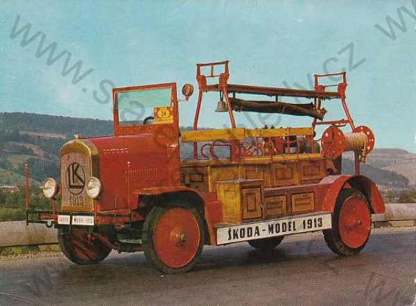  - Hasiči, hasičské auto, Škoda - model 1913