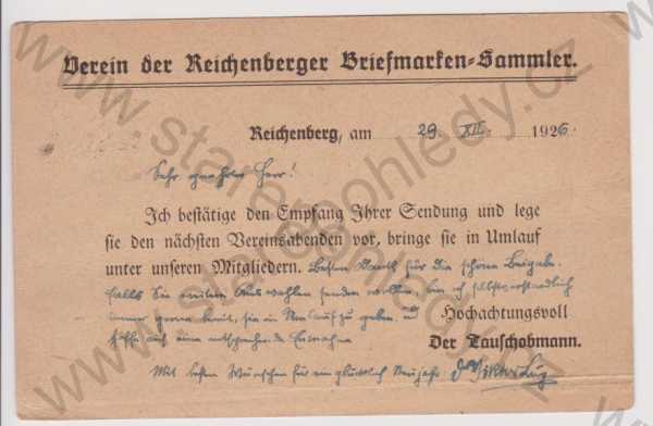  - Liberec - filatelie - Verein der Reichenberger Briefmarken - Sammler