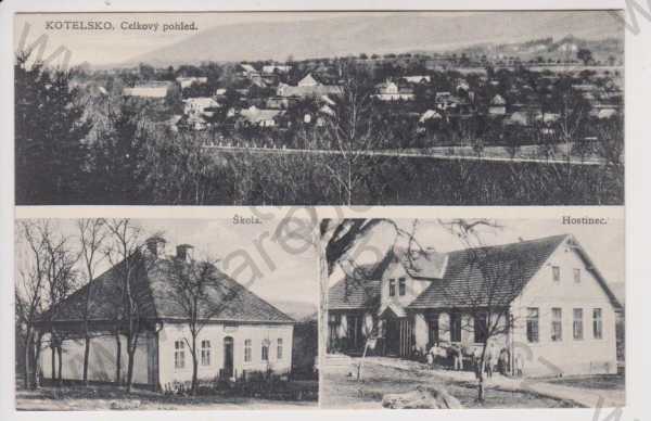  - Kotelsko - celkový pohled, škola, hostinec