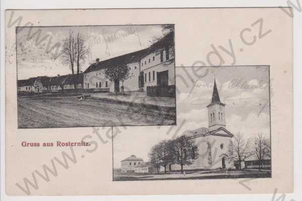  - Rostěnice - střed obce, kostel, koláž