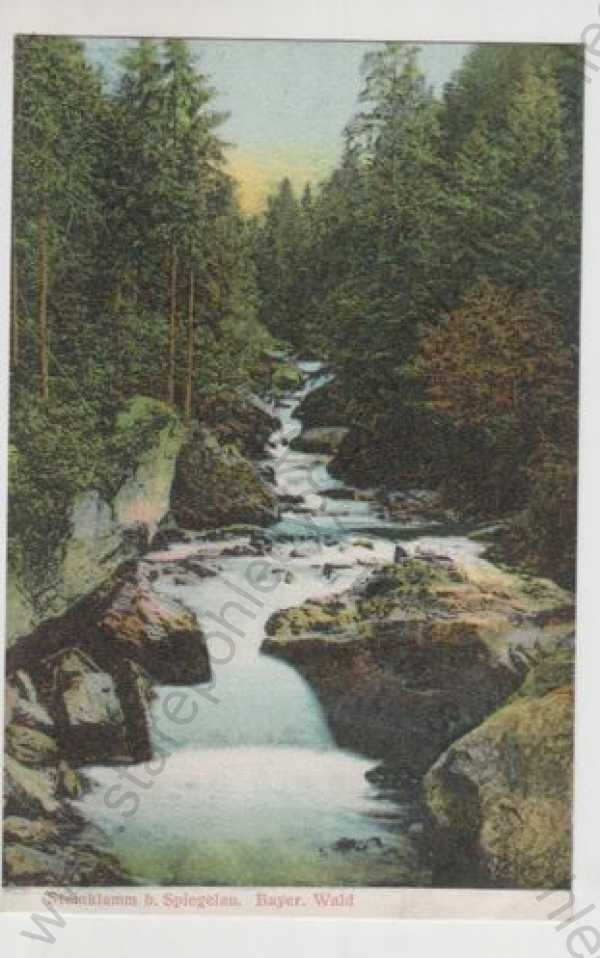  - Klatovy, Bavorský les (Bayer. Wald), potok, řeka, kolorovaná