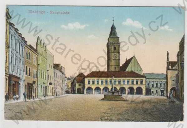  - Slavonice (Zlabings) - Jindřichův Hradec, náměstí, kolorovaná