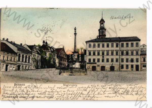  - Benešov nad Ploučnicí, Děčín, částečný záběr města, náměstí