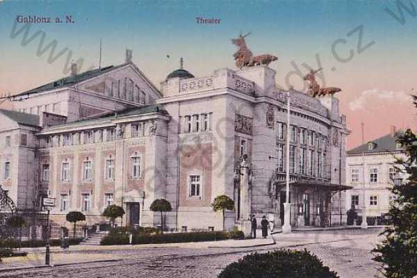  - Jablonec nad Nisou, divadlo, kolorovaná