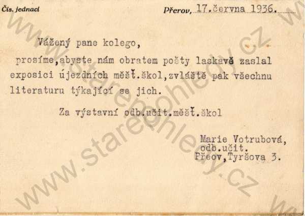  - Středomoravská výstava v Přerově, 1936, nejedná se o pohlednici