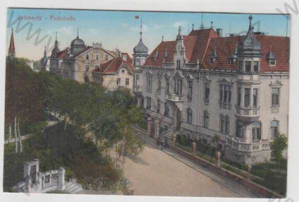  - Litoměřice (Leitmeritz), pohled ulicí, kolorovaná