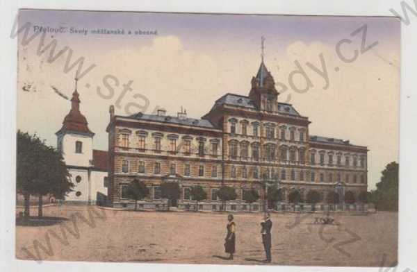  - Přelouč (Pardubice), škola, kolorovaná