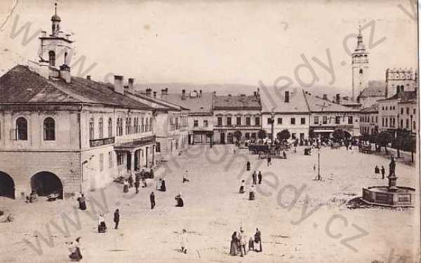  - Lipník, Leipnik, Mladá Boleslav, náměstí, obchody, kašna