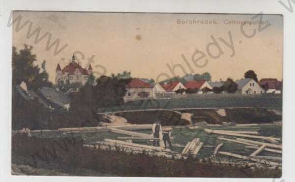 - Borohrádek (Rychnov nad Kněžnou), celkový pohled, kolorovaná