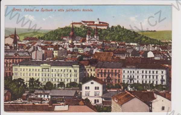  - Brno (Brünn) - Špilberk z věže jubilejního kostela, kolorovaná