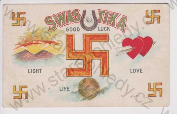  - Svastika - staroindické kultovní znamení v podobě hákového kříže, jehož zneužili němečtí fašisté