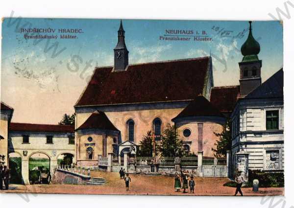  - Jindřichův Hradec, částečný záběr města, Františkánský klášter