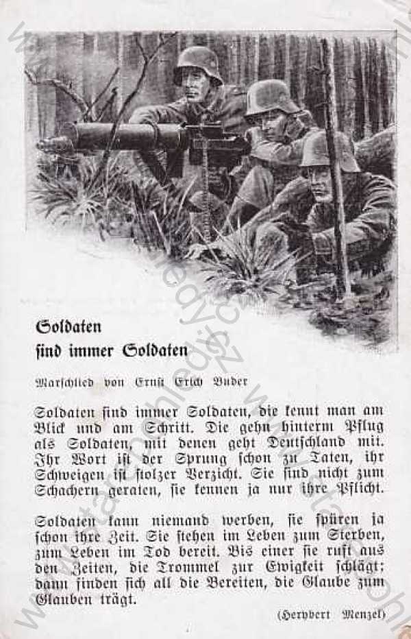  - Vojenství - zákopy, píseň, Wehrmacht, Soldaten find immer Soldaten